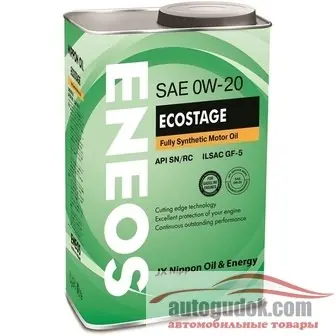 Моторное масло Eneos Ecostage 0W20 SN 0.94л синт