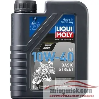 Моторное масло Liqui Moly 3044 Motorbike 4T Basic Street 10W-40 1л