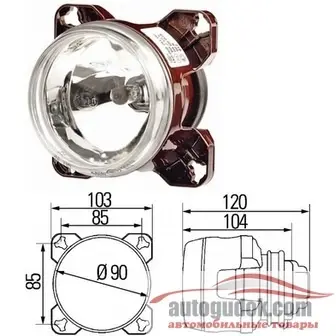 Hella D90 мм дальний свет 12V Classic H7 1K0 008 191-017